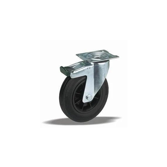 Kerék önbeálló talpas műanyag felnis fékezhető 180 mm