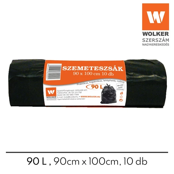 Szemeteszsák 90L 60 x 100 cm 10 db