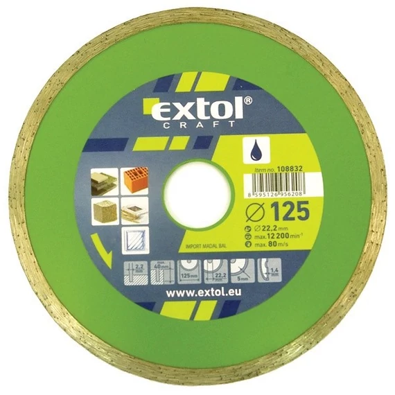 Gyémántvágó korong 125x2.2x22.2 mm csempéhez