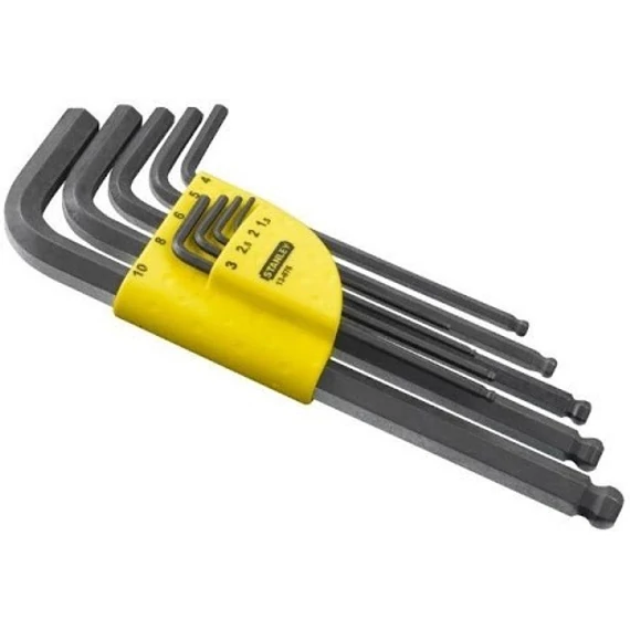 Stanley gömbfejű imbuszkulcs készlet hosszú  1.5 - 10 mm 9 db