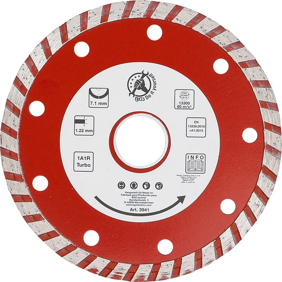 BGS gyémántvágótárcsa 115 x 22.2 mm turbo