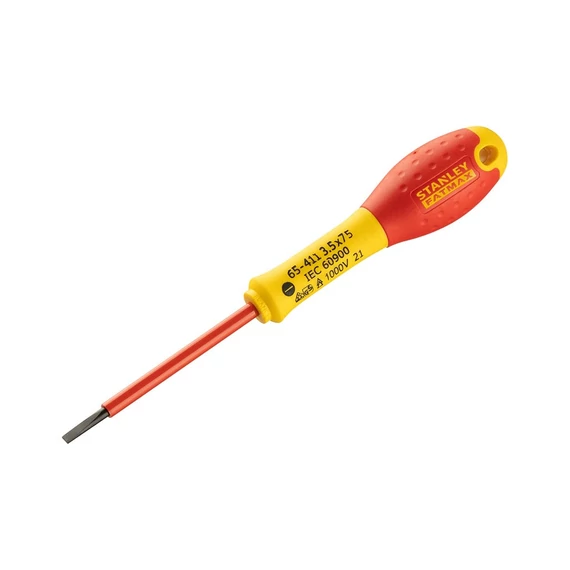 Stanley Fatmax szigetelt lapos villanyszerelő csavarhúzó 3.5 x 75 mm