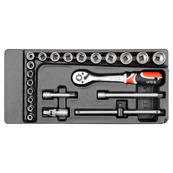 Yato fiókbetét dugókulcs készlet 22 részes 3/8" 6-22 mm