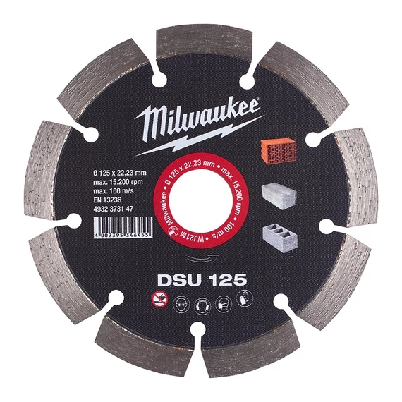 Milwaukee gyémántvágó korong 125 x 2,4 x 10 x 22,2 mm szegmentált DSU