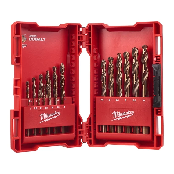Milwaukee csigafúró készlet 19 részes 1,0-10 mm HSS-G Red Cobalt