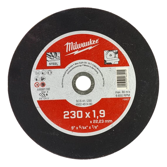 Milwaukee vágókorong fémre 230 x 1,9 x 22,2 mm