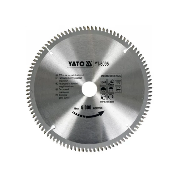 Yato körfűrészlap alumíniumhoz 250 x 30 x 2.2 mm 100 T