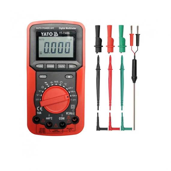 Yato digitális multiméter LCD kijelző 600 V 10 A