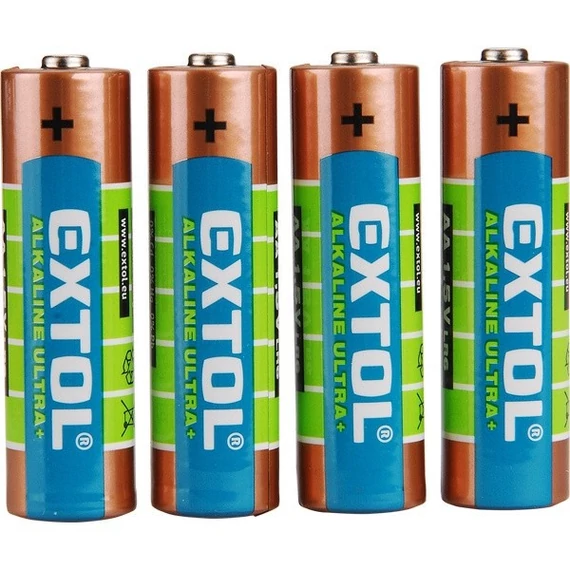 Extol elem készlet 4 db 1,5 V AA (LR6) hosszú étettartam