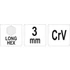 Yato hosszú imbuszkulcs 3,0 mm 20 x 100 mm CrV