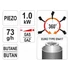 Yato gázégő pisztoly piezo 1 kW 1000°C