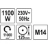 Yato elektromos sarokcsiszoló 125 mm 1100 W