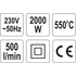 Yato hőlégfúvó + tartozékok 2000 W 550 °C